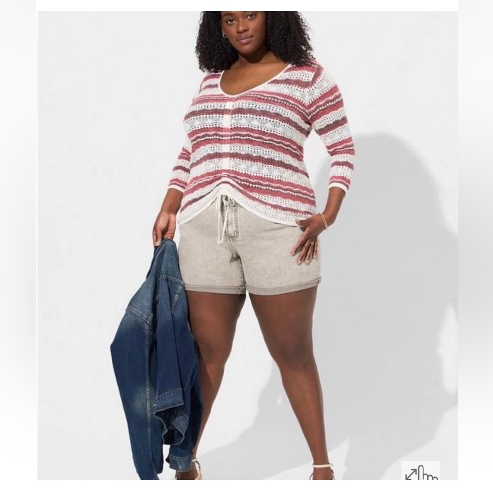 Torrid Boyfriend Vintage Stretch Mid-Rise 5 Inch Jean Shorts Size 12 NWT